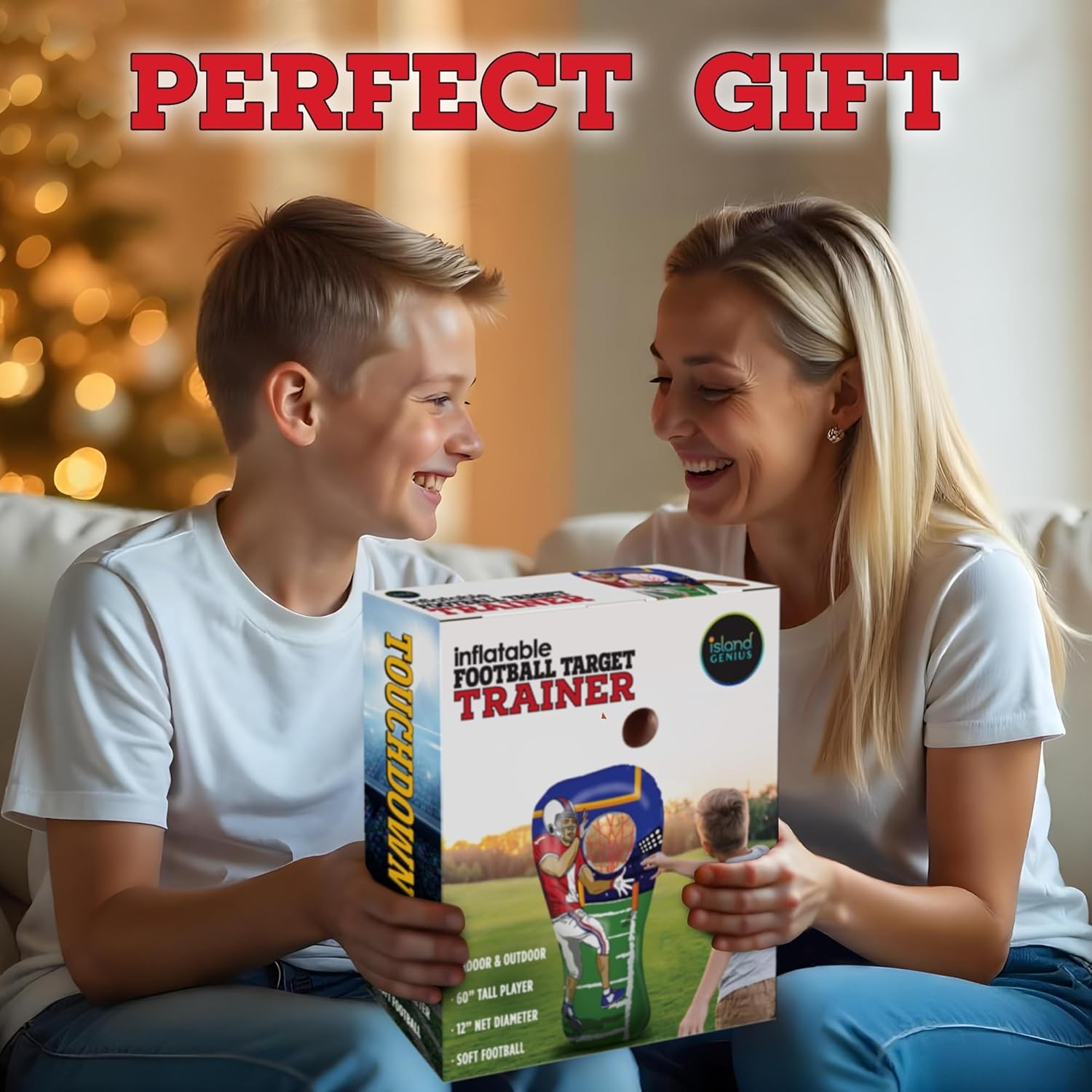 Island Genius Inflatable Football Target Toss Toy and Game for Boys Ages... 