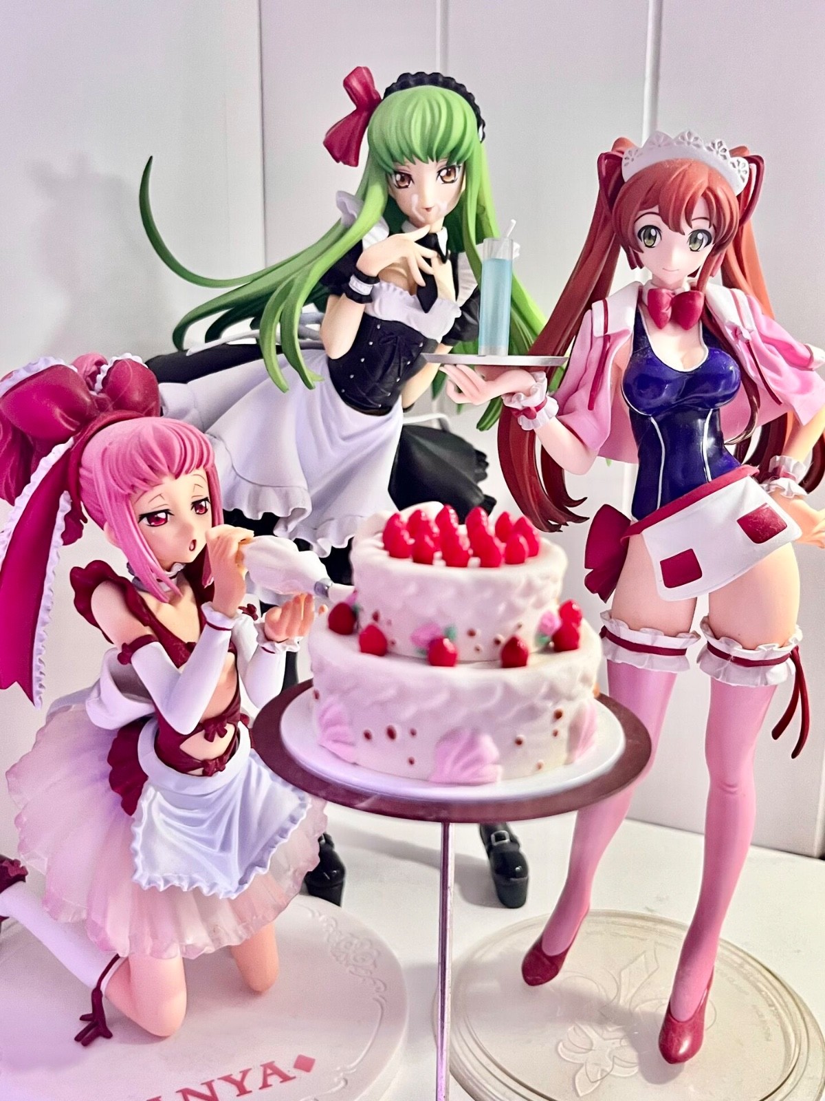 **NO BOXES, ALL 3** Authentic Code Geass Figures! C.C, SHIRLEY, ANYA