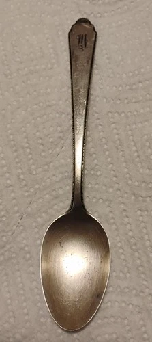 Lunt William & Mary Sterling Silver Monogram Teaspoon 6"