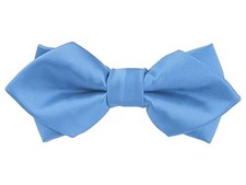 Men's Diamond Pointed Bowties Pre-tied Solid Bow Ties for Formal One Size Blue