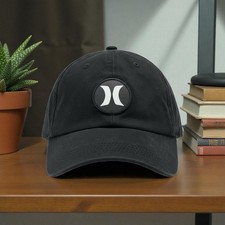 Hurley black youth baseball cap adjustable size sports outdoor cool school Logo