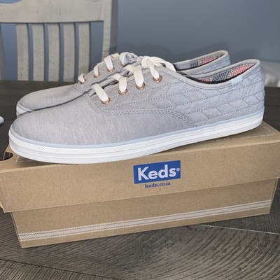 Keds Champion Women's Size 8.5 M Gray Quilted Jersey Sneakers WF53411 NIB