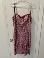 Pink Sequin Cocktail Dress by Laundry, Size 14, Detachable Spaghetti Straps