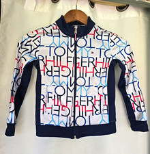 Tommy Hilfiger Boys Track Jacket Full Zip Logo 5-6Y White/Navy Polyester