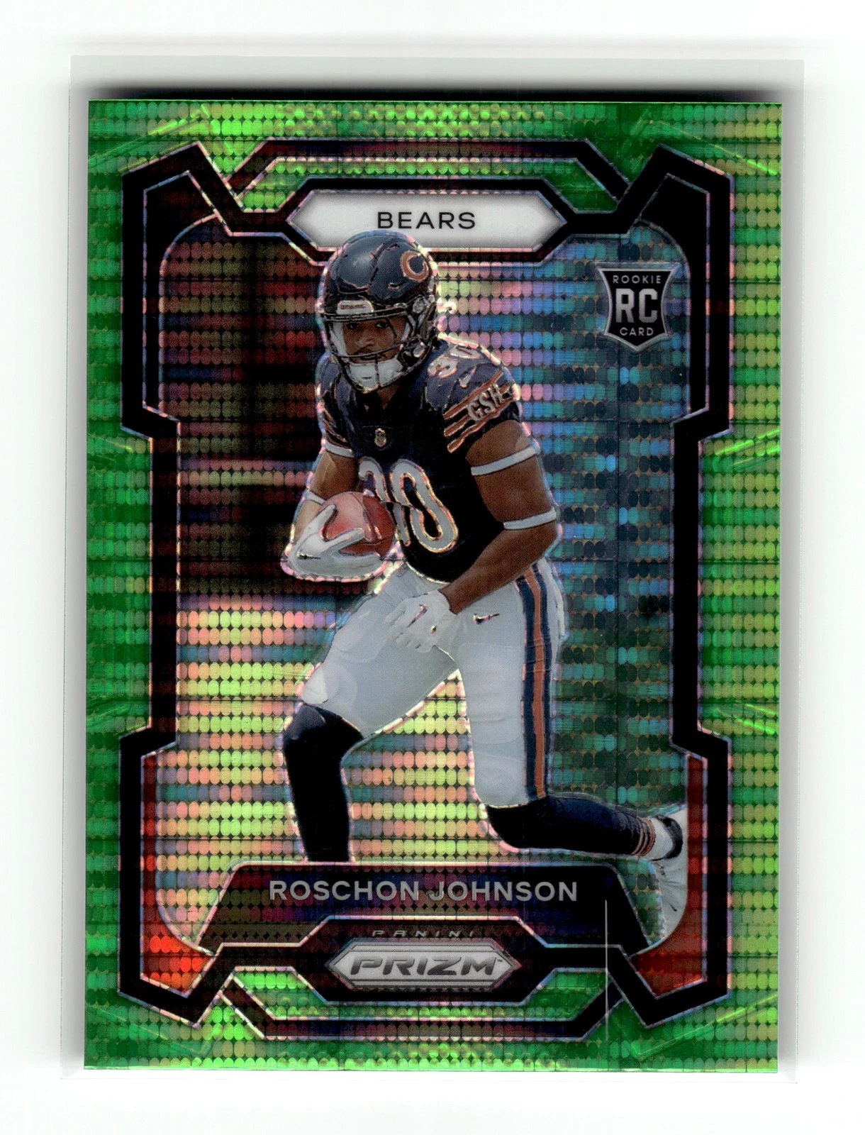Roschon Johnson 2023 Panini Prizm #314 Chicago Bears Neon Green Pulsar RC
