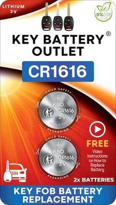 CR1616 Key Fob Battery Replacement 2 Pack   Universal Fit with Installation