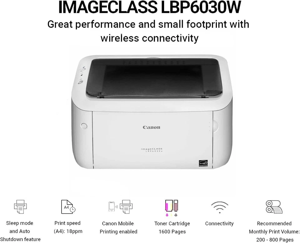 Canon imageCLASS LBP6030w Wireless Laser Printer + MICR toner for check printing - Image 2 of 4