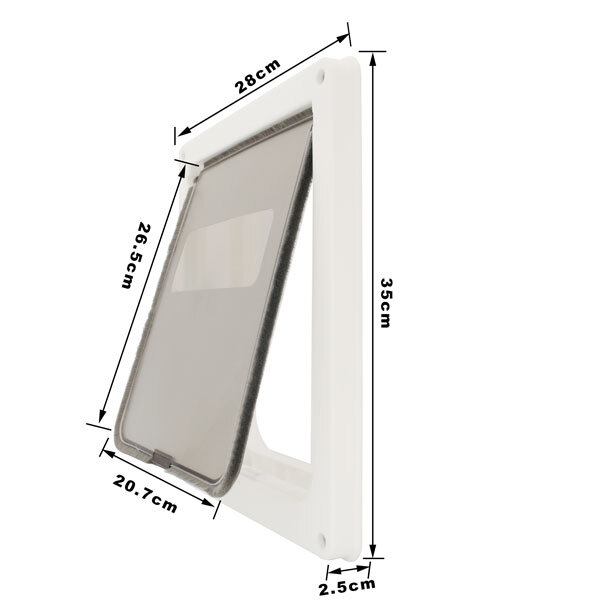 2 Way(Out&In) Locking Pet Dog Door Flap F L/M Dog Wooden Door Wall +Safe Panel