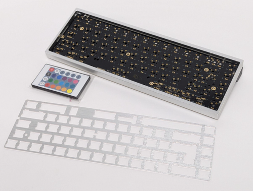 Drop X RED SCARF II+ VER.C 68-KEY CUSTOM KEYBOARD KIT, SILVER CASE, BLACK FEET, - Picture 1 of 8