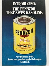 1979 Pennzoil PZL Motor Oil Print Ad Saves Gasoline SAE