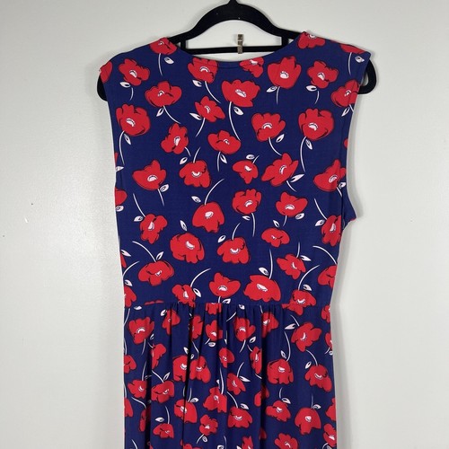 Leona by Leona Edmiston size 12 dress floral print red blue casual office party - Picture 5 of 8