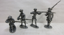 Group Lot of 4 Plymouth Pewter 2" Revolutionary Soldiers Toy Figurines