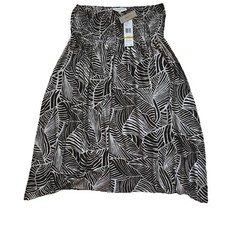 NWT Jones New York Sport Skirt M Stretch Midi Elastic Waist Brown Island Leaf