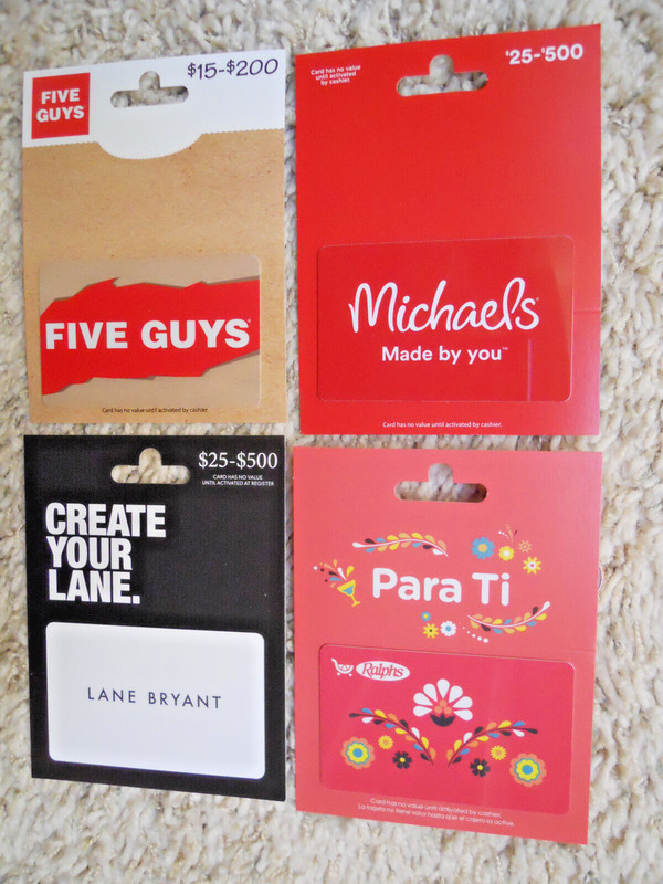 Gift Cards, Collectible, new, unused cards with backing, no value on cards (H-8)