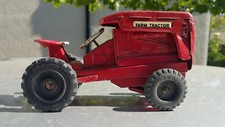 VINTAGE TRACTOR JAPAN TIN TOY FRICTION 'FARM TRACTOR' 1960's METAL RUBBER WORKS