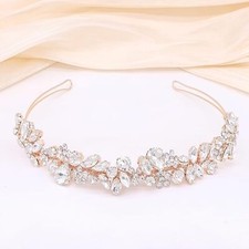 Crystal Wedding Headbands Handmade Bridal Headpieces For Bride Rose Gold
