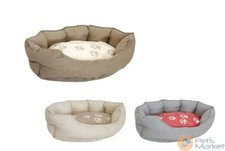 Cuccia per interni tonda I LOVE per cane e gatto cotone resinato 80x70x25h cm co