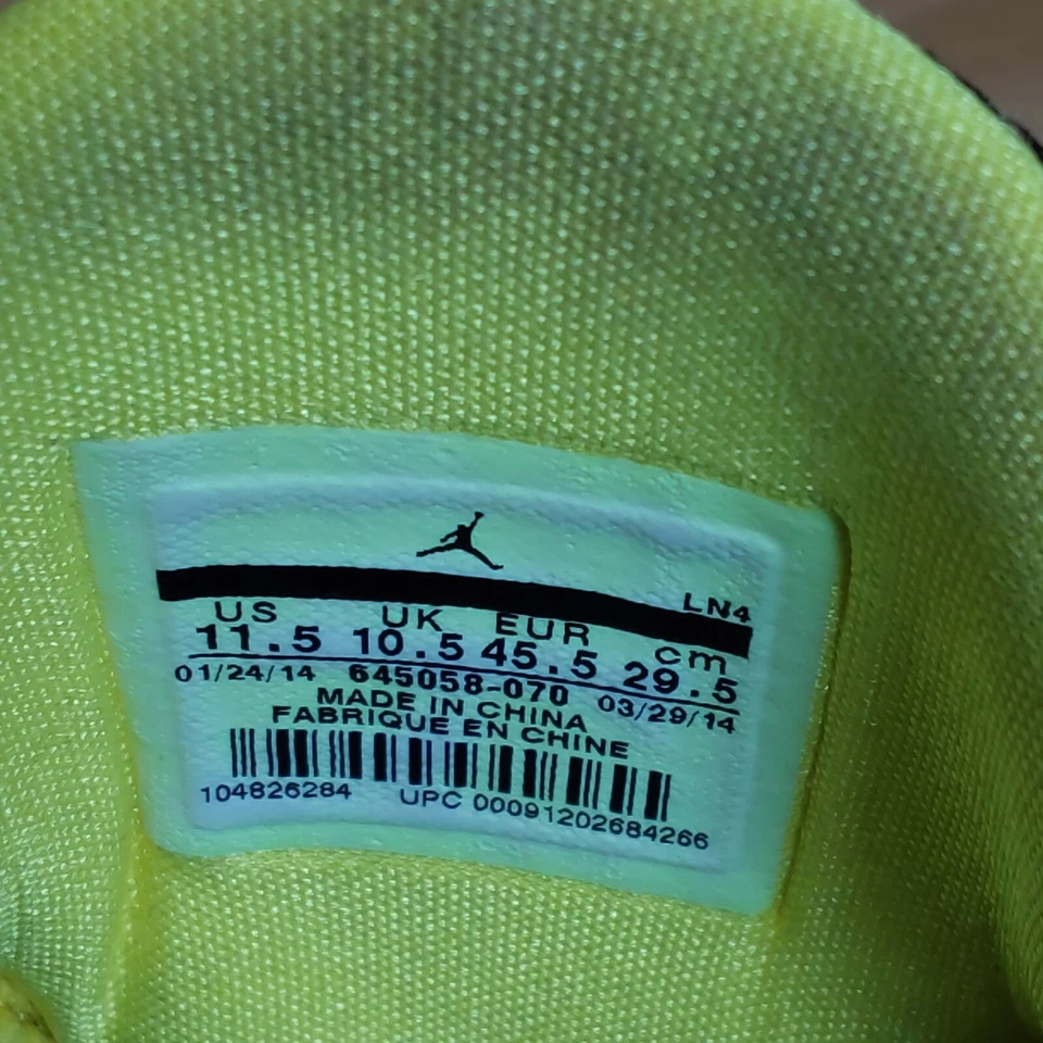 Jordan Super Fly Hombre Talla 11.5 Amarillo/Negro Cordones 645058-070. LEER  Foto 2 de 4