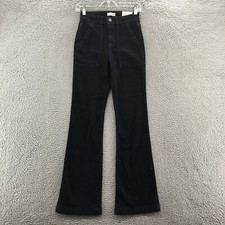 Knox Rose The Anywhere Flare Pants Women 2 (actual 25x32) Black Denim Button NEW