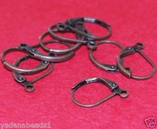 100 pcs of Antiqued Copper leverback earwire 10X15mm