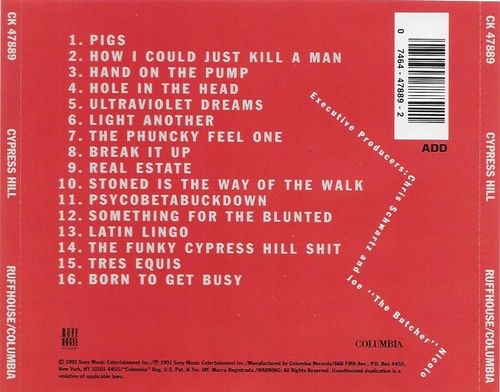 Cypress Hill – Cypress Hill Label: Ruffhouse Records Canada 1991 Rare CD - Picture 3 of 3