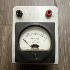 Vintage Weston Electrical Instrument Model 201 Gauge Amperes DC Meter