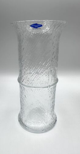 Nuutajärvi Vase Glas Finnland Eisglas Stil Glaskunst Höhe 19cm - Bild 1 von 12