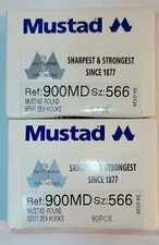 Mustad & Son Round Bent Sea Hooks Flatted Duratin Sz 566 160pc Bait Fishing 