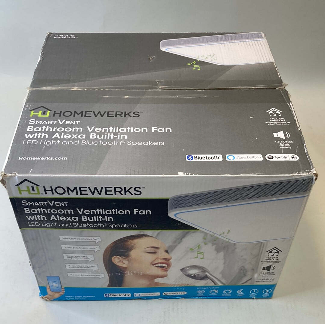 HomeWerks 7148-01-AX Bathroom Ventilation Fan with Alexa Built-in | eBay