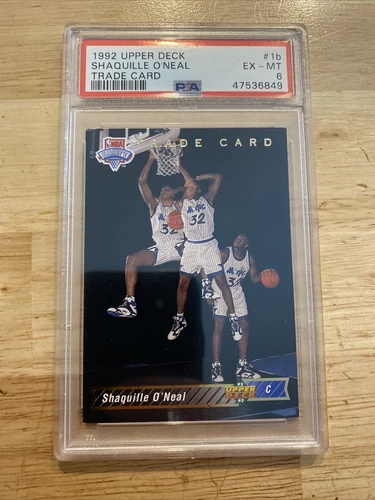Shaquille O’neal Rookie PSA 6 Card 1992 Upper Deck Collector Card SHAQ RC 1B