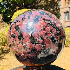 12.58kg Huge astrophyllite quartz crystal"fireworks stone"crystal ball 696