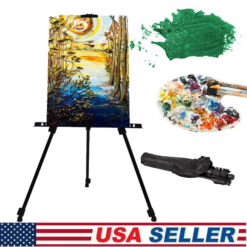 Folding Easel Tripod Display Stand Artist Painter Supplies Floor Art