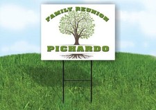 PICHARDO FAMILY REUNION GR TREE 18 in x24 in Yard Sign Road Sign with Stand