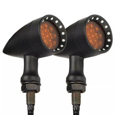 Bobber Cafe Motorcycle LED Bullet Amber Brake Blinker Turn Signal Tail Lights UK