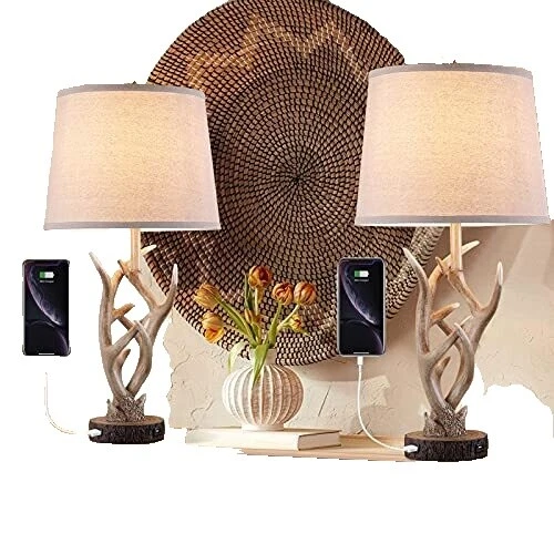 Brown Wooden Rustic/Primitive Lamps