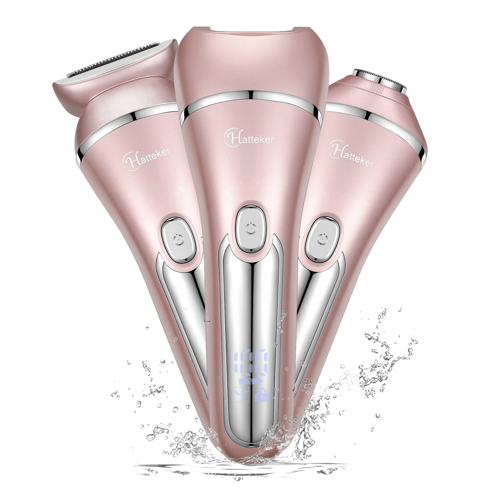 Epilateur femmes bikini électrique Hatteker avec tête rasoir étanche et sans fil