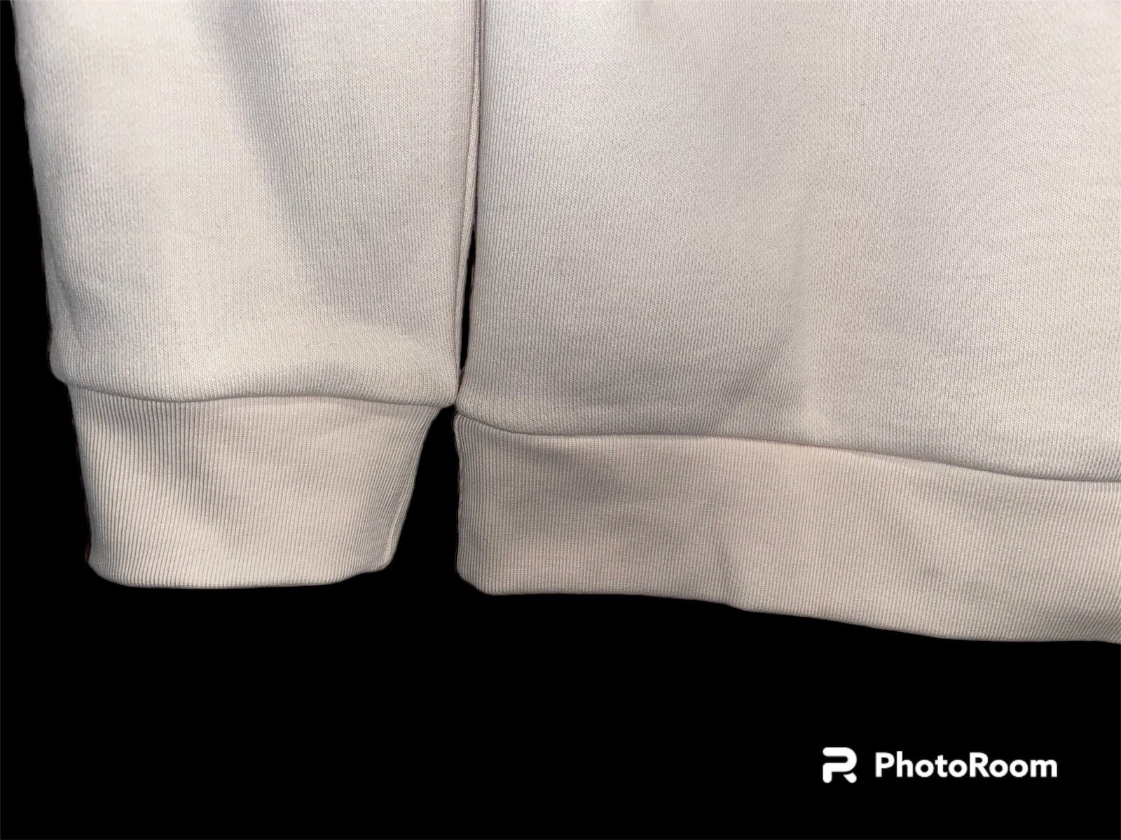 OFF WHITE Felpa Adidas Essential con cappuccio uomo piccola panna nera tre righe logo nuova con etichetta