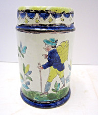 Antique 18th c German Faience Porcelain Beer Stein
