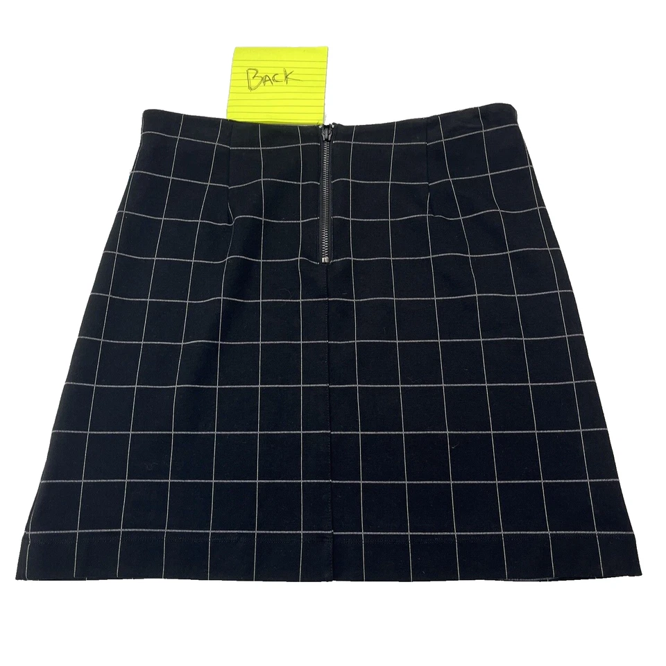 Nueva Falda Kenneth Cole New York Talla 4 Negra Cuadros Línea A Trabajo o Punk Preppy Foto 2 de 4