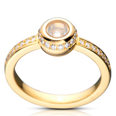 Chopard Miss Happy Yellow Gold Diamond Ring 829013 Brand New