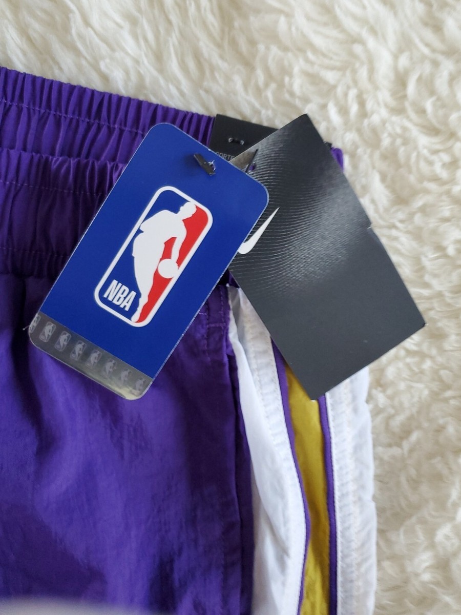 NIKE LAKERS ナイロン トラックパンツ L 黒 紫 黄色 NBA NEW Nike LA Lakers NBA Spotlight Warm Up Pants Men's Large