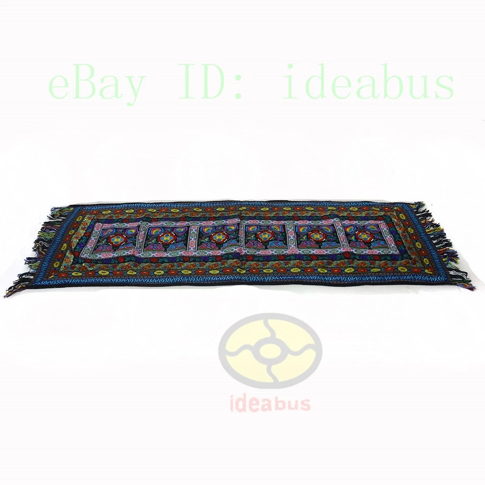 19.5" x 59" Cotton Linen blend Table Runner Yi Minority Embroidery Floral design - Image 2 of 4