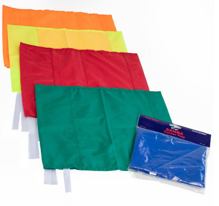 Samba Corner Flag & Ties Wipe Clean Nylon Flags Football Rugby Colours ...