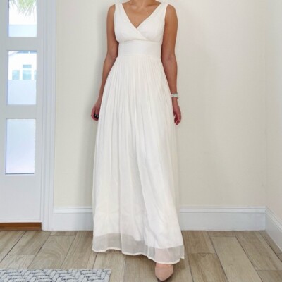 Crew Sophia Ivory Silk Tricotine Wedding Gown Dress Women's Size MSRP  $475
