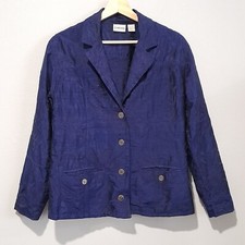 Chico's Size 1 100 Silk Embroidered Light Jacket