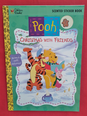 Golden Books Disney POOH Christmas With Friends scented sticker book (UNUSED)