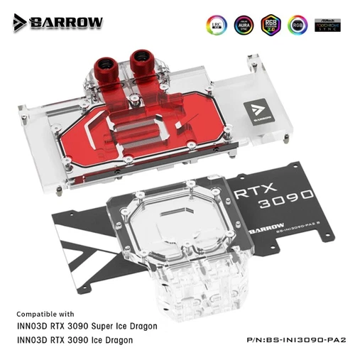 Barrow Full Coverage GPU Water Block For Inno3D RTX 3090 ICHILL X3/X4