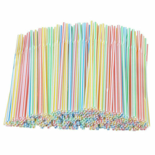 Paquete de 100 piezas pajitas de plástico pajitas de plástico flexibles de colores nuevas - Imagen 1 de 18