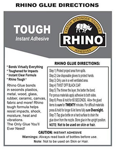 Rhino Glue Pro Kit, Heavy Duty 65 Gram Clear - Picture 2 of 2