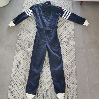 Simpson Vintage Racing Fire Suit Coveralls Blue Mechanic Jumpsuit Work Wear SZ S